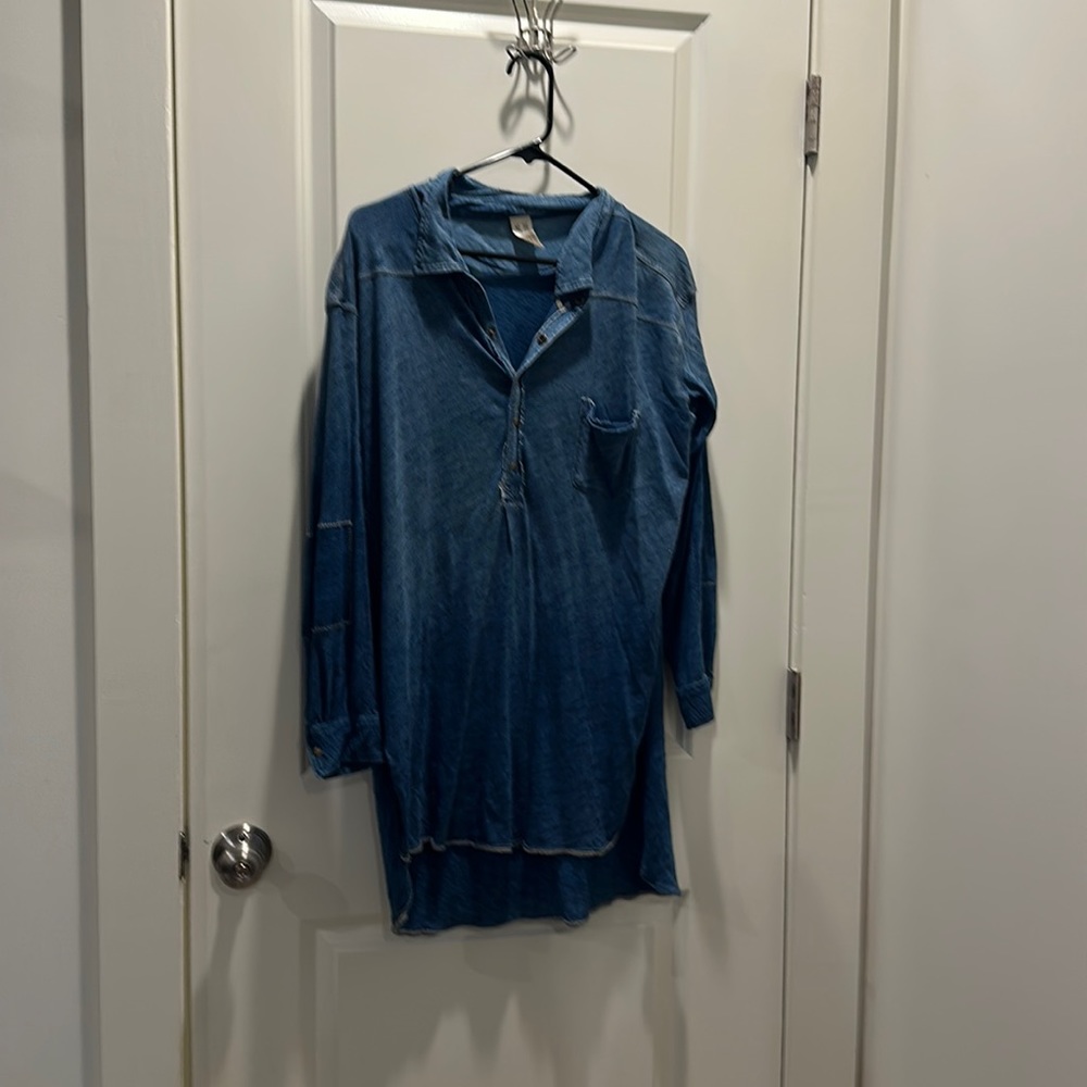 Free people light blue cotton long sleeve